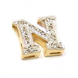 Pingente em ouro amarelo 18k com brilhantes - Letra N Pingente em ouro amarelo 18k com brilhantes - Letra N