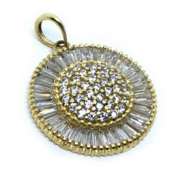 Pingente em ouro 18k com zirconias - Pizza - 2PIZ0073 Pingente em ouro 18k com zirconias - Pizza - 2PIZ0073