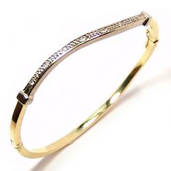 Bracelete feminino em ouro amarelo 18k com diamantes Bracelete feminino em ouro amarelo 18k com diamantes