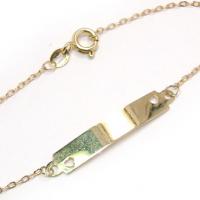 Pulseira de chapa infantil em ouro amarelo 18k