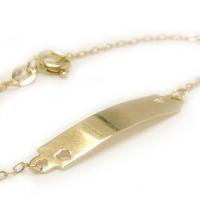 Pulseira de chapa infantil em ouro amarelo 18k