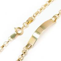 Pulseira de chapa infantil em ouro amarelo 18k - 2PUO0249 Pulseira de chapa infantil em ouro amarelo 18k - 2PUO0249