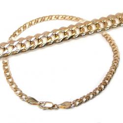 Pulseira feminina de ouro 18k - Elos groumette duplo Pulseira feminina de ouro 18k - Elos groumette duplo