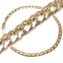 Pulseira feminina de ouro 18k - Elos groumette duplo Pulseira feminina de ouro 18k - Elos groumette duplo