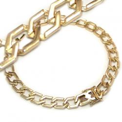 Pulseira masculina de ouro 18k - Elos trapezios maciços Pulseira masculina de ouro 18k - Elos trapezios maciços