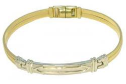 Bracelete masculino em ouro amarelo e branco 18k fléxivel Bracelete masculino em ouro amarelo e branco 18k fléxivel