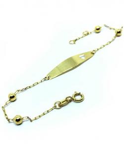 Pulseira feminina de chapa infantil em ouro amarelo 18k Pulseira feminina de chapa infantil em ouro amarelo 18k