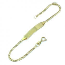 Pulseira infantil masculina de chapa em ouro amarelo 18k - 2PUO0621 Pulseira infantil masculina de chapa em ouro amarelo 18k - 2PUO0621