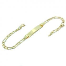 Pulseira infantil masculina de chapa em ouro amarelo 18k - 2PUO0622 Pulseira infantil masculina de chapa em ouro amarelo 18k - 2PUO0622