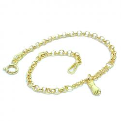 Pulseira de bolinhas infantil em ouro 18k - 2PUO0624 Pulseira de bolinhas infantil em ouro 18k - 2PUO0624