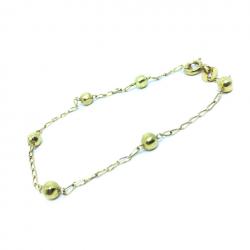 Pulseira feminina de bolinhas infantil em ouro 18k -2PUO0637 Pulseira feminina de bolinhas infantil em ouro 18k -2PUO0637
