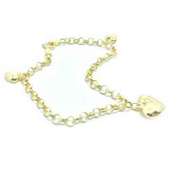 Pulseira feminina em ouro 18k com pingentes - 2PUO0642 Pulseira feminina em ouro 18k com pingentes - 2PUO0642
