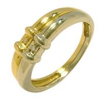 Anel em ouro 18k com brilhantes - 2 aros