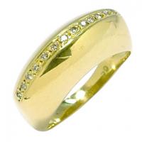 Anel em ouro amarelo 18k com brilhantes