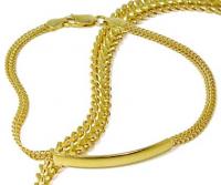 Pulseira de ouro amarelo 18k - Esteira com chapa