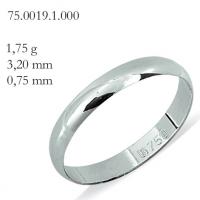 Alian�a de ouro branco 18k - Pre�o unit�rio