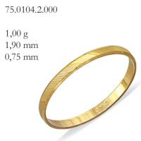 Alian�a em ouro 18k - Trabalhada-Pre�o unit�rio