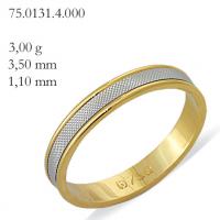 Alian�a ouro branco e amarelo 18k-unidade