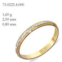 Alian�a de ouro branco e amarelo 18k - Unidade