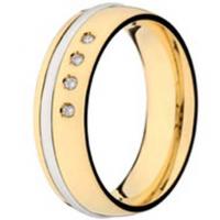 Alian�a ouro branco e amarelo 18k-Pr. unit�rio