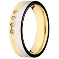 Alian�a em ouro 18k com brilhantes - Unidade