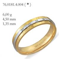 Alian�a em ouro 18k c/ brilhante-P. unit�rio