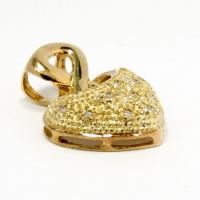 Cora��o em ouro amarelo 18k com brilhantes