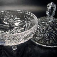 Bomboni�re de cristal Polon�s Violetta de 20 cm