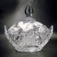 Bomboni�re de cristal Polon�s de 20 cm