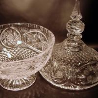 Bomboni�re de cristal Polon�s de 21 cm