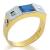 Anel formatura em ouro 18k - Zircone e P. Sint�tica