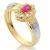 Anel formatura em ouro 18k - Zirc�nia e P. Sint�tica