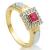 Anel formatura em ouro 18k - Zirc�nia e P. Sint�tica
