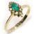 Anel em ouro 18k com diamantes e esmeralda