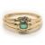 Anel em ouro 18k com diamantes e esmeralda