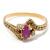 Anel em ouro 18k com diamantes e rubi