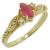 Anel em ouro 18k com diamantes e rubi