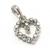 Cora��o em ouro branco 18k com diamantes