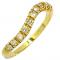 Meia alian�a de brilhantes em ouro 18k
