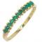 Meia alian�a de esmeraldas em ouro 18k