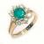 Anel em ouro 18k com diamantes e esmeralda