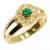 Anel formatura em ouro 18k - Diamantes e P. Sint�tica
