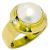 Anel em ouro 18k com perola de brilhantes