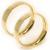 Par de alian�as em ouro amarelo 18k
