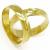 Par de alian�as em ouro amarelo 18k - Trabalhada