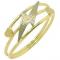 Anel em ouro amarelo 18k - 2 cora��es e 1 raio