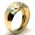 Anel de ouro amarelo branco e vermelho 18k - Jateado