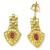Brinco em ouro 18k com diamantes e rubi
