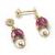 Brinco em ouro 18k com diamantes e rubis