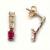 Brinco em ouro 18k com diamantes e rubi